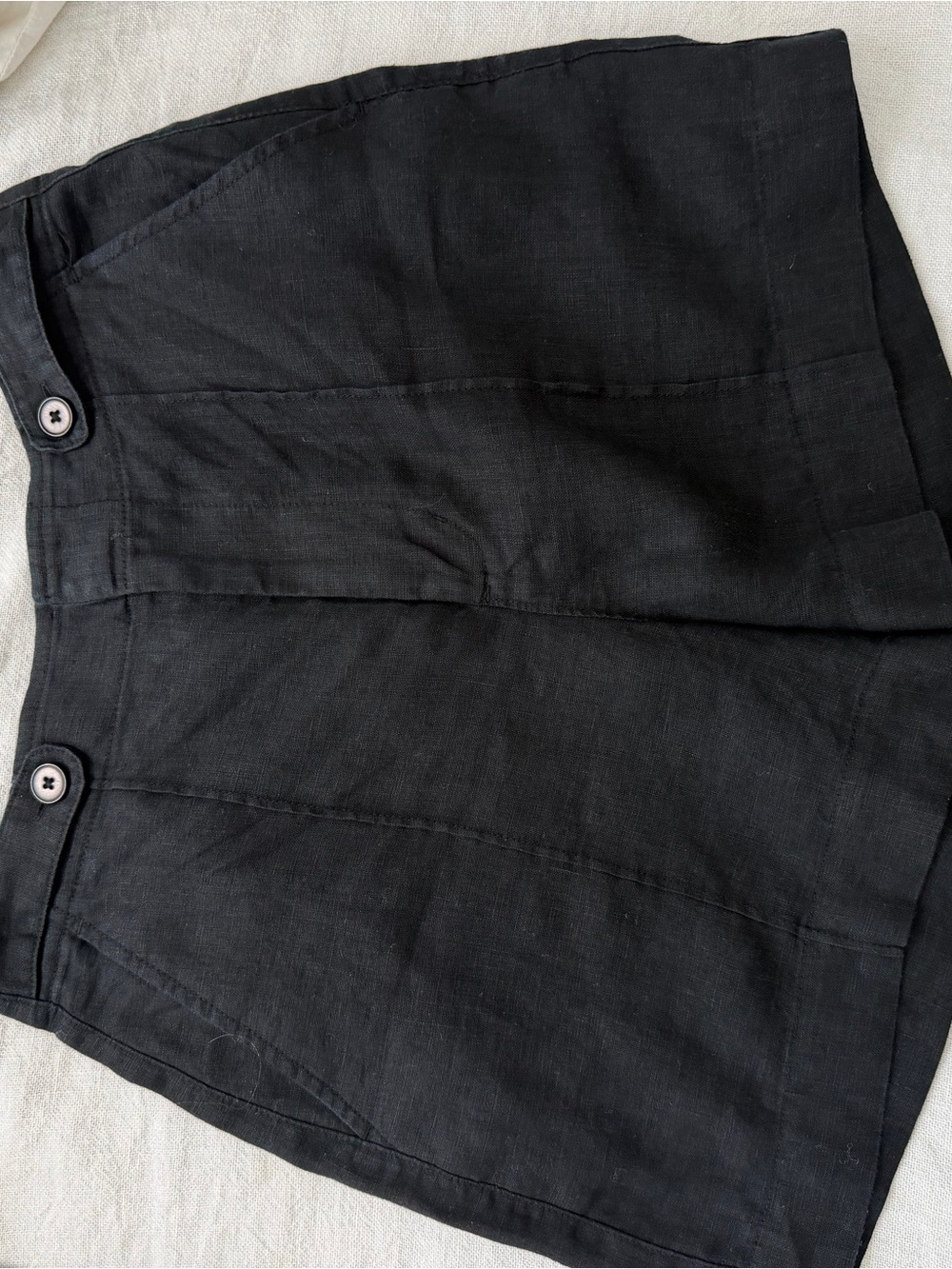 Madewell Black High-Waist Linen-Blend Women's Shorts